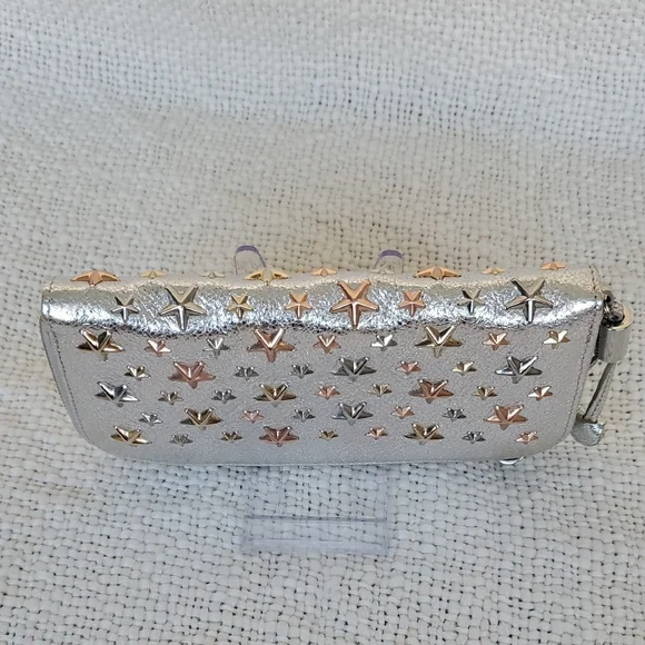 Jimmy Choo Filapa Metallic Star-Studded Wallet - Picture 7 of 13